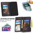 thumbnail image 4 of Dteck Case For Samsung Galaxy A20e / A10e Case, 3D Zipper 9 Card Holder Folio Flip Leather Wallet Case with Strap&Cash Pocket Shockproof Full Body Protective Cover, Bear, 4 of 5