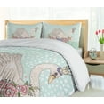 thumbnail image 5 of Ambesonne Queen Duvet Cover Set, Cartoon Swan on Water, 2-Calking, Mint Green Beige Coral, 5 of 7
