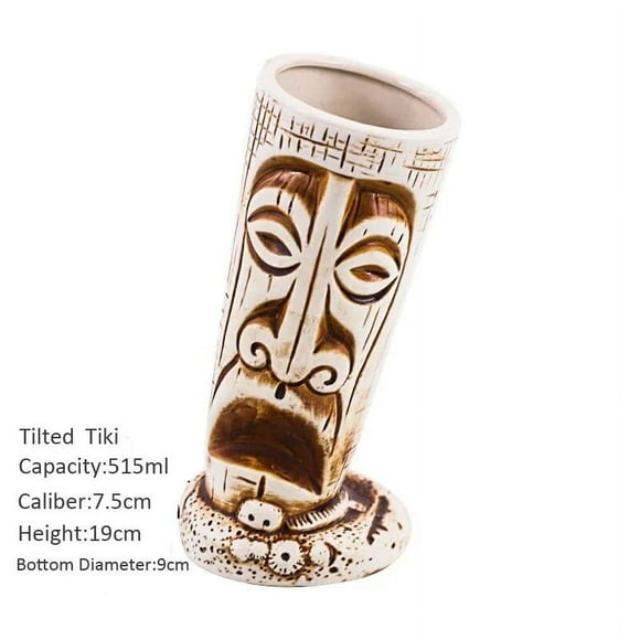 Hawaii Easter Island Tiki Mugs Creative Porcelain Beer Wine Mug Classic Cocktail Party Cup Bar Tool Ceramic Tiki Mug 450-600ml