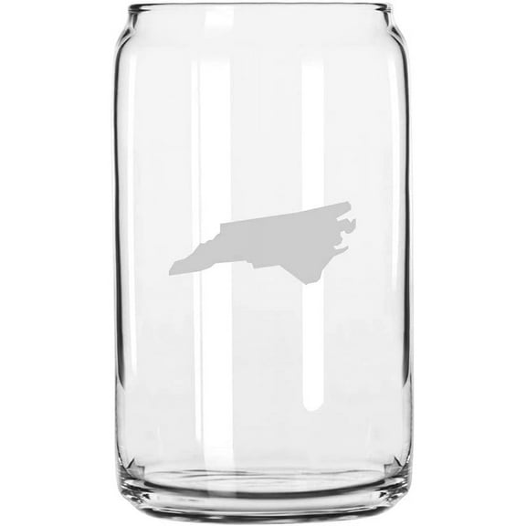 North Carolina States Etched 16oz Libbey Can Glass