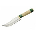thumbnail image 3 of SZCO Supplies 10” Green Wood and Bone Handle Outdoor Utility Knife with Leather Sheath, 3 of 6