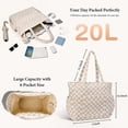 thumbnail image 2 of GYNKY Corduroy Tote Bag for Women Large Capacity Work Bag Weekender Duffle Bags with 6 Pockets Shoulder Crossbody Handbag for Office Travel Gym and Everyday Use Overnight, 2 of 9