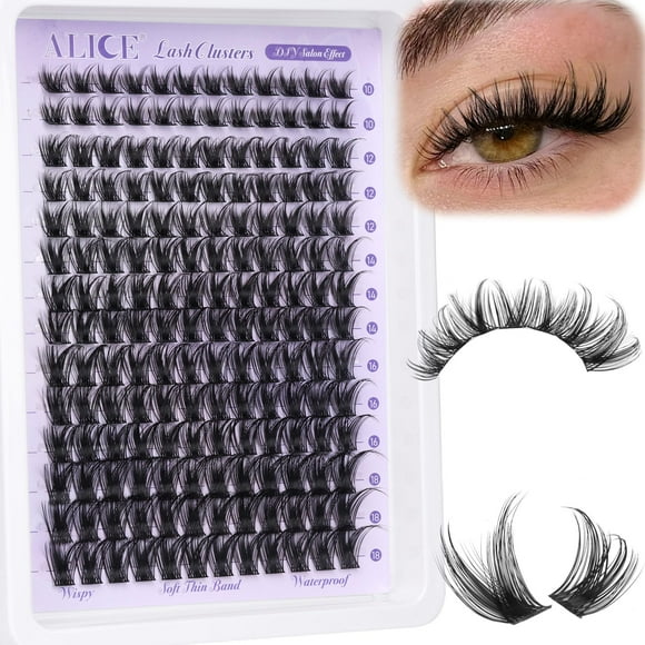 Extensiones de pestañas ALICE Lash Clusters Wispy 168 unidades 10-18 mm