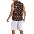 thumbnail image 5 of Gaeub Sweet Red Cherry Men's Mesh Basketball Jersey, Quick-Drying Sleeveless Top S-4XL, Loose Muscle Tank Top -Small, 5 of 9