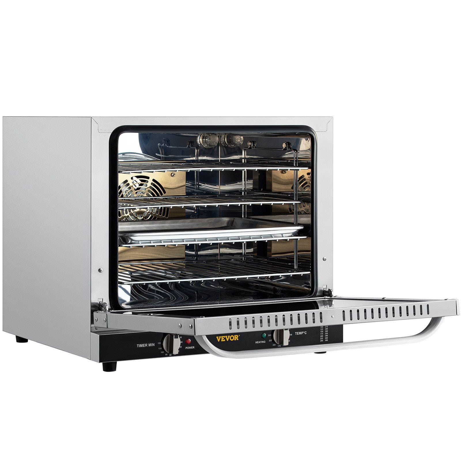 66 Liter Capacity 4-Tier Electric Baking Oven, 1800W Half Size Toaster with Front Glass Door & Accessory Kit (Trays, Racks, Clip, Gloves), 120V ETL