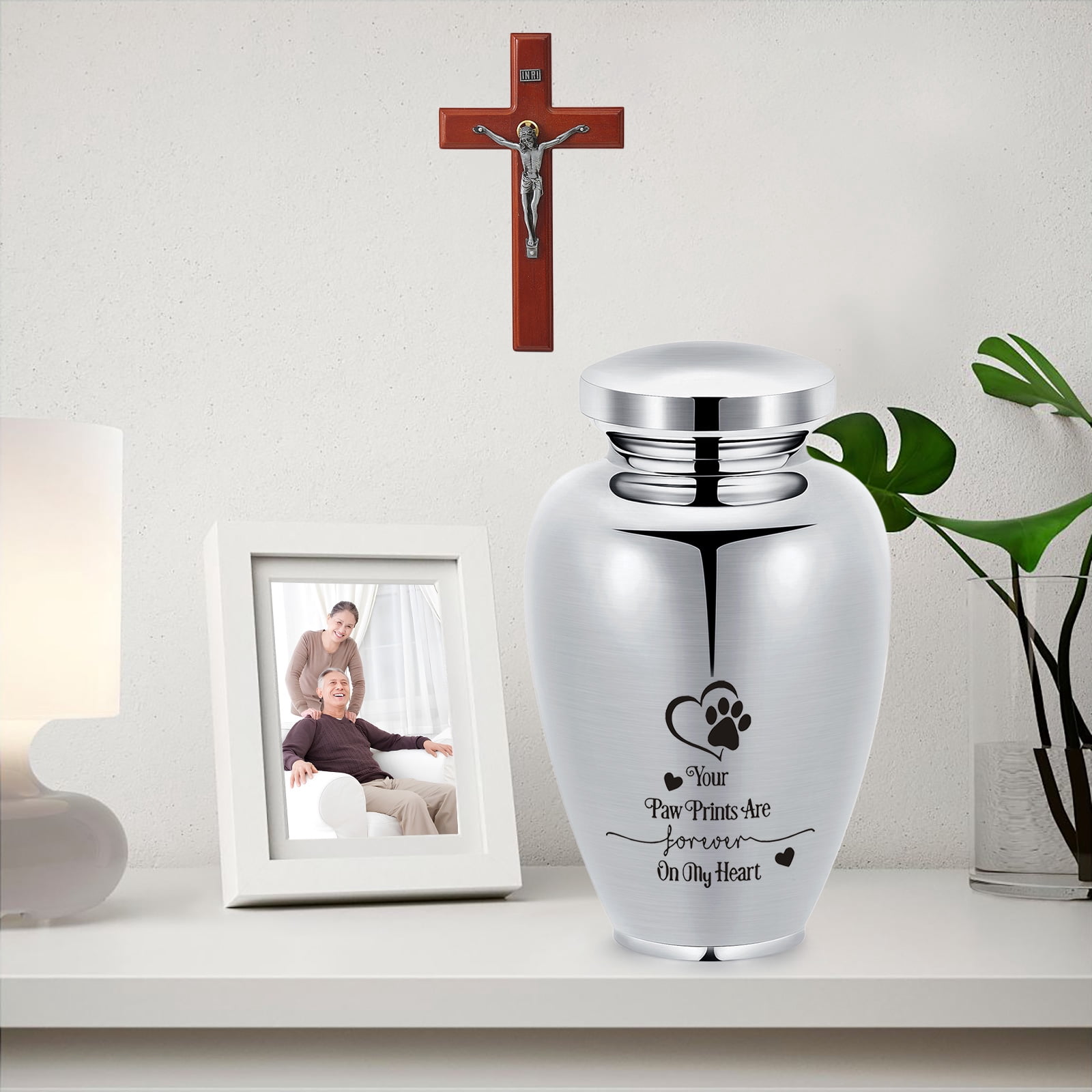 14*24cm Your Paw Prints Are Forever in My Heart Stainless Steel Cremation Jewelry for Dog Cat Ashes Keepsake Pet Memory Urn Large Capacity