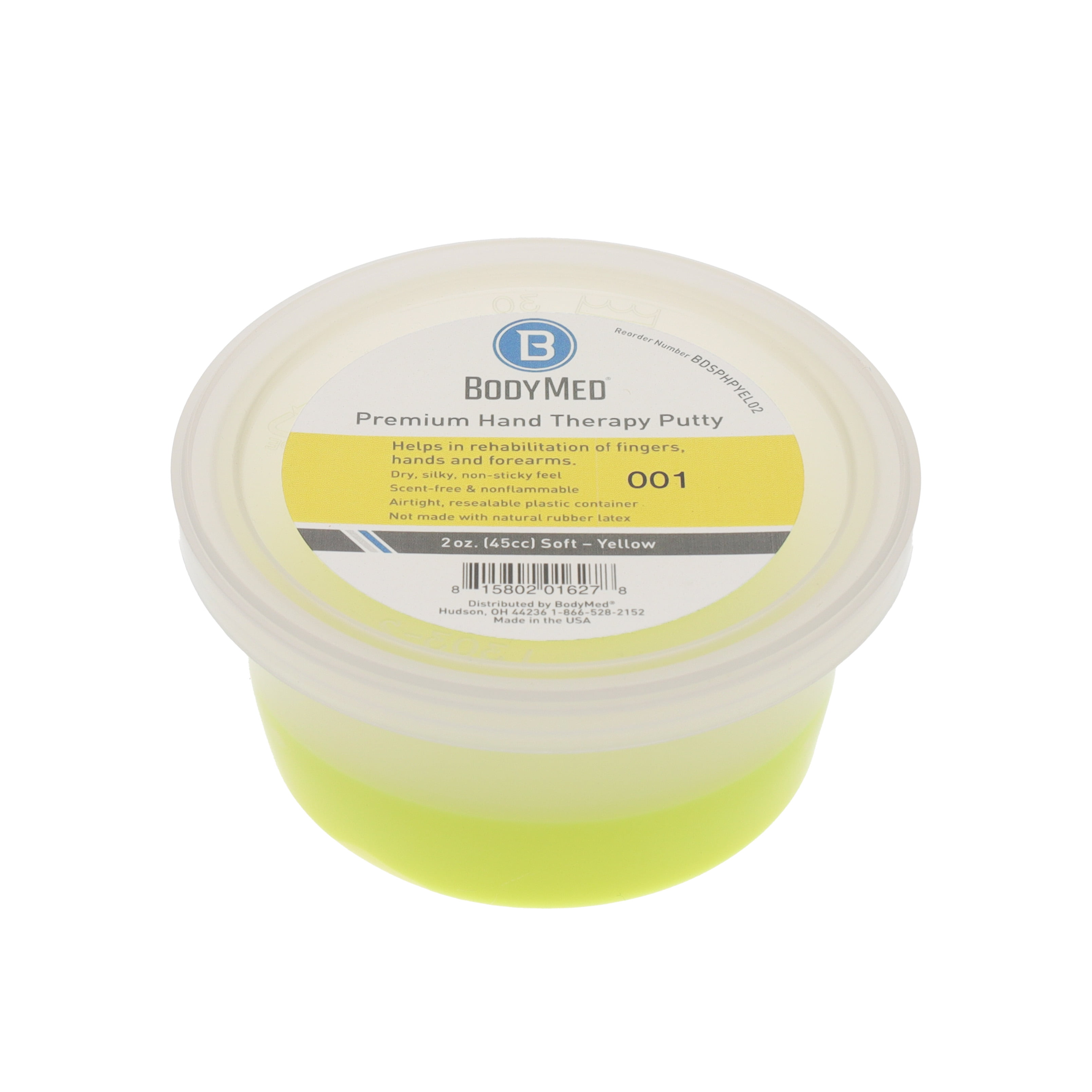 BodyMed Premium Hand Therapy Putty, Yellow, 2 Oz., Soft, Strengthening