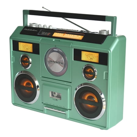 Studebaker - SB2140 Portable Stereo Boombox with Bluetooth/CD/AM-FM Radio/Cassette Recorder - Teal