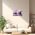 thumbnail image 3 of ZHONGYUTONG Zen Wall Art Canvas Lotus Flower and Pink Butterfly Pictures Spa Stones Painting Meditation Spiritual Bathroom Wall Decor Framed (12.00" x 18.00"), 3 of 5
