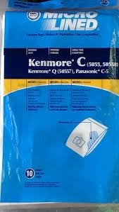 Sears Kenmore Vacuum Bags 5055/50558/50557 Panasonic C-5 Pkg of 9 Bags 