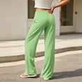 thumbnail image 5 of Costeam Womens Horizontal Striped Wide Leg Pants Wrap Tie Side High Waist Full Length Lightweight Wrinkle Friendly Loose Flowy Casual Vacation Trousers, 5 of 6