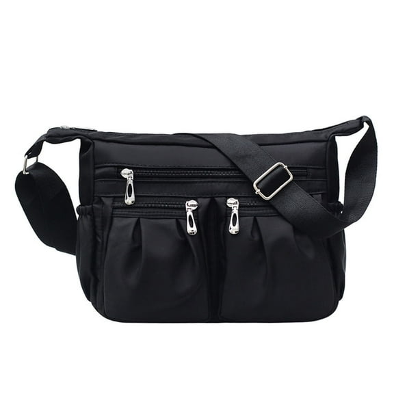 Narrster Large Capacity Casual Bag Multi Pocket Crossbody Fashion Shoulder Bag Work Bag for Women (Black)