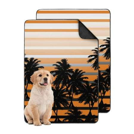 Washable Reusable Puppy Training Pads Hawaiian Theme Absorbent Pee Mat with Locking Bottom for Crate Liner Use (Hawaiian plant patterns 24 x35 )