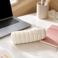 thumbnail image 7 of Hyknon Aesthetic Pencil Case, Large Capacity Striped Pencil Pouch with Zipper, Stationery Makeup Bag Organizer for Classroom College Office Supplies, 7 of 7