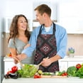 thumbnail image 6 of Black Background with Red Square Apron Set with Oven Mitts Pot Holders Set of 5 Kitchen Stuff Accessories, 6 of 6