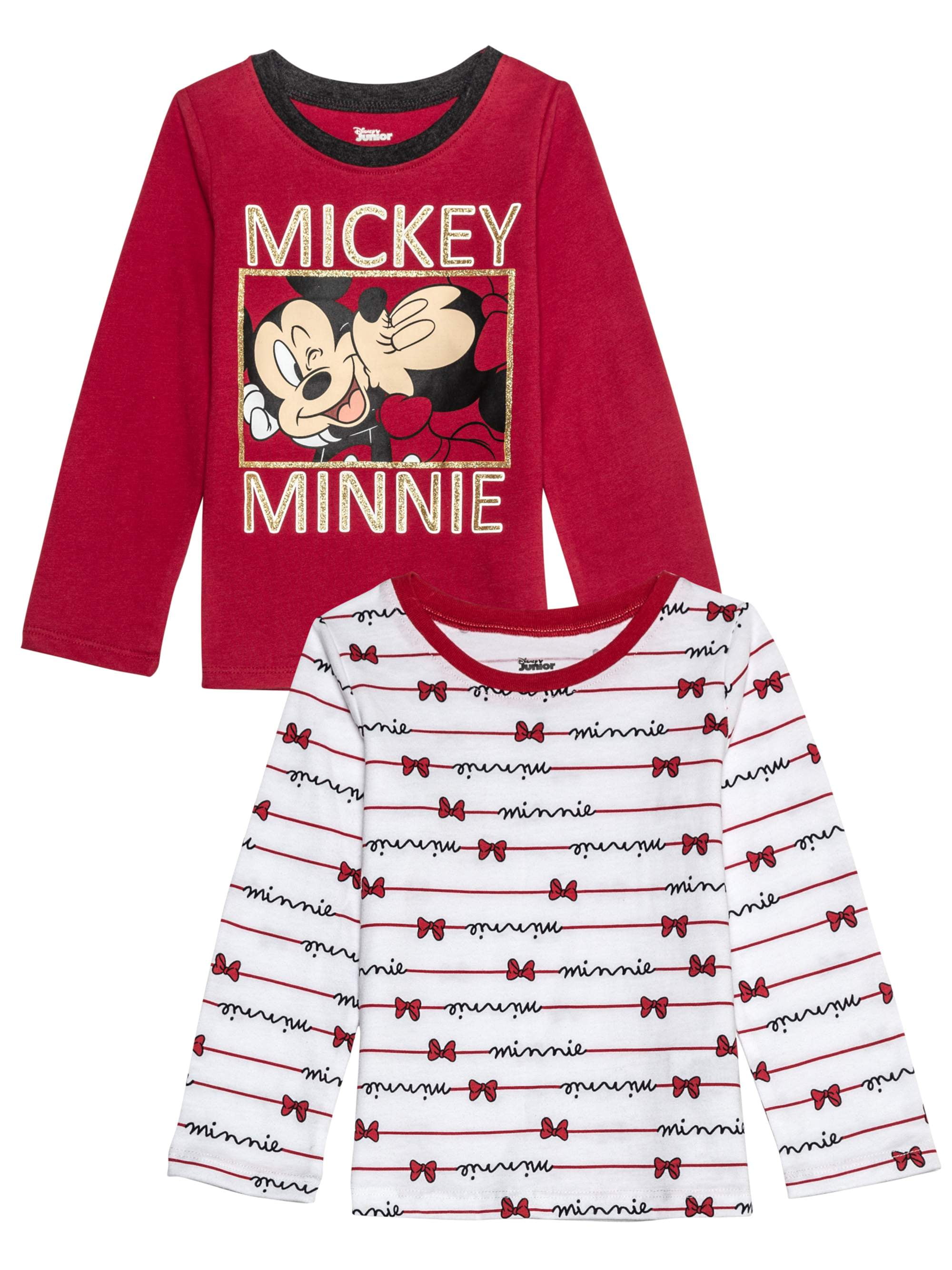 Mickey and Minnie Kiss Long Sleeve Graphic T-shirts 2pk (Baby Girls & Toddler Girls)
