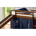 thumbnail image 3 of Donco Kids Twin Low Loft Bed Slide Wood Frame with Tent Dark Cappuccino/Blue, 3 of 5
