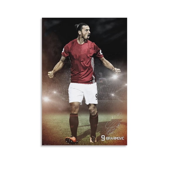 Zlatan Ibrahimovic Famous Swedish Football Player Poster Wall Art Poster Gifts Bedroom Prints Home Decor Hanging Picture Canvas Painting Posters 08x12inch(20x30cm)