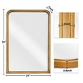 thumbnail image 5 of Magnifique Rounded Top Corner Wall Mirror with Wood Frame for Bathroom 24" x 36", Natural Wood Color, 5 of 7