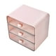 thumbnail image 2 of Organizador de escritorio con cajones | Almacenamiento de plástico para papelería y cosméticos para estudiantes | Dos tamaños: blanco y rosa | Organizador de escritorio compacto multicapa para, 2 of 6