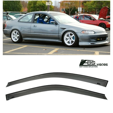 Extreme Online Store Replacement For 1992 1995 Honda Civic 2 3 Dr Coupe Hatchback Models Eos Visors Jdm Tape On Style Smoke Tinted Side Window