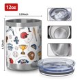 thumbnail image 3 of 12oz Tumblers White Baseball Elements Pattern Vacuum Insulated Stainless Steel Travel Tumbler Cups Mug with Lid and Straw for Beer,Coffee,Beverages with Cleaning Brush for Cold & Hot Drinks, 3 of 5