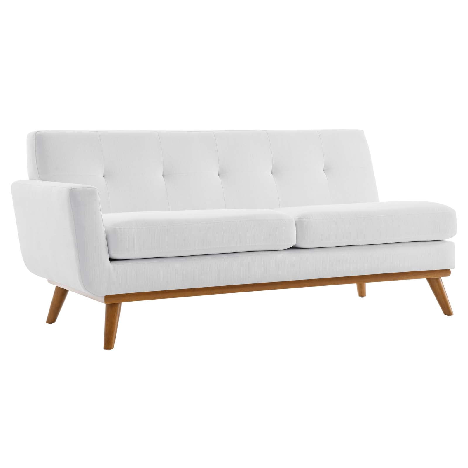 Modway Engage Left-Arm Upholstered Fabric and Wood Loveseat in White