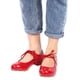 thumbnail image 3 of Zapatos de baile de claqué de cuero de moda para niñas, color rojo, talla 35, 3 of 8