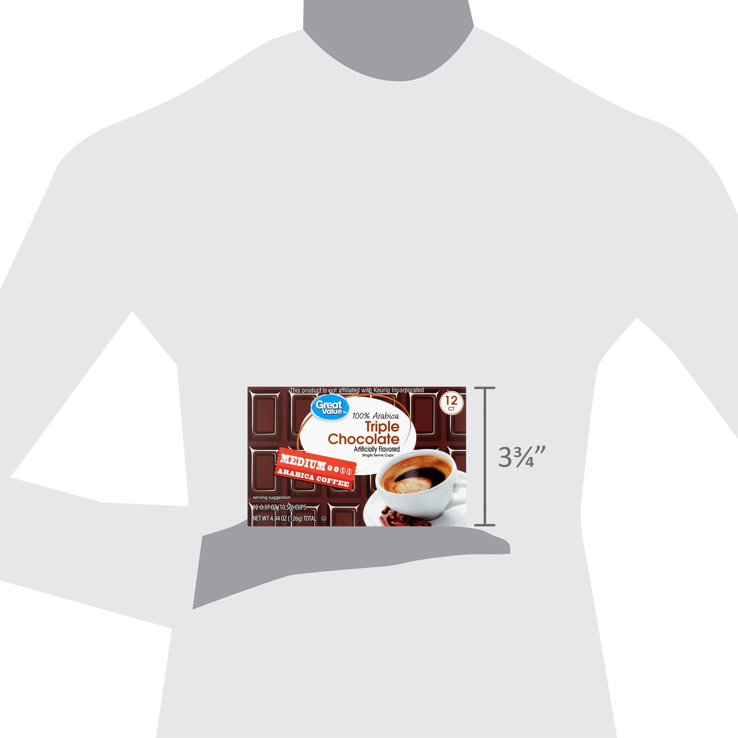 Great Value 100% Arabica Triple Chocolate Medium Roast Coffee Pods, 12 Count