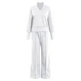 thumbnail image 3 of vigerkar Women 2 Piece Lounge Set Vneck Sweatshirt High Waist Sweatpants Suit Matching Sweatsuit (White, XXL), 3 of 5