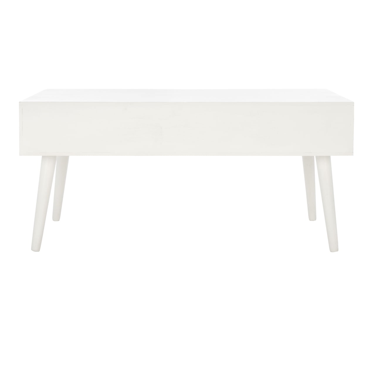 SAFAVIEH Mozart Mid-Century 2 Drawer Coffee Table, Distressed White