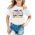 thumbnail image 4 of XEGLSBU Girls T Shirts Size 12 Cotton Girls Short Sleeve Tops Casual Cartoon Print Tees Comfortable Round Neck Shirts for School Daily Wear White Size 4-5 Years, 4 of 4