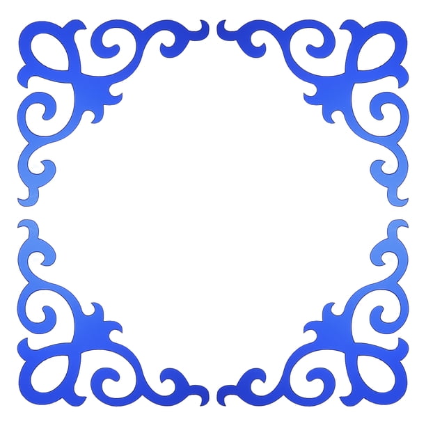 Uxcell 4Pcs Calcomanías de Espejo Autoadhesivas para el Hogar, Azul Oscuro (10x10cm)