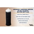 thumbnail image 3 of 10 Plastic Water Bottles Set, 23 oz. - Screw-On Lid, Grip Design - Black, 3 of 5