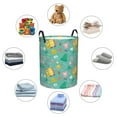 thumbnail image 4 of Sikiie Happy Summer Print Round Dirty Clothes Basket, Waterproof Standing Foldable Storage Basket, for Laundry Room, Bedroom, Bathroom Storage-Small, 4 of 6