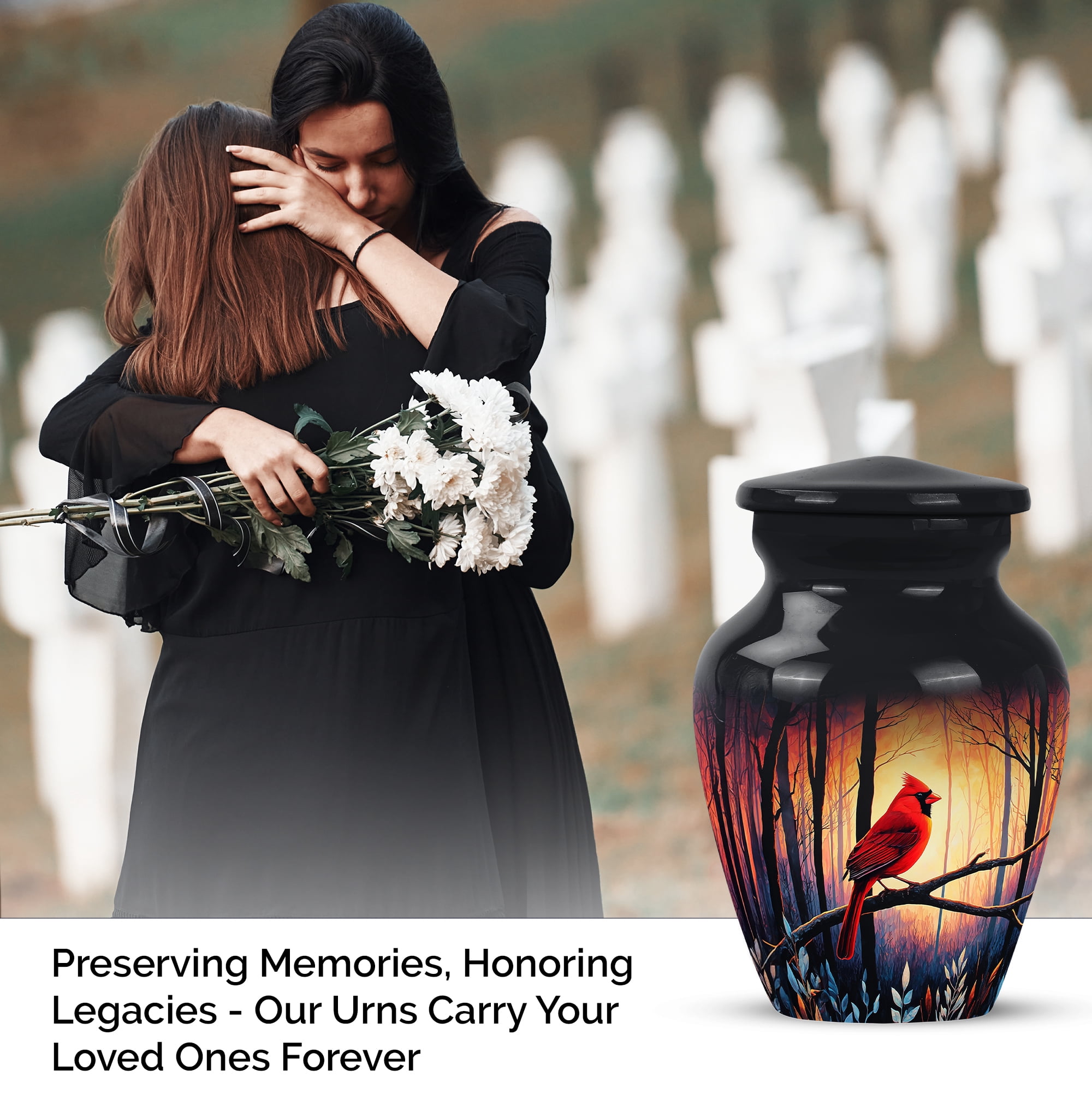 SABURIAL Cardinal Decorative Urns for Ash - Memorial Urns - 3 Inch - Pack of 1 - Cremation Keepsakes for Ashes - Ash Keepsake for Human - Small Urn for Human Ashes