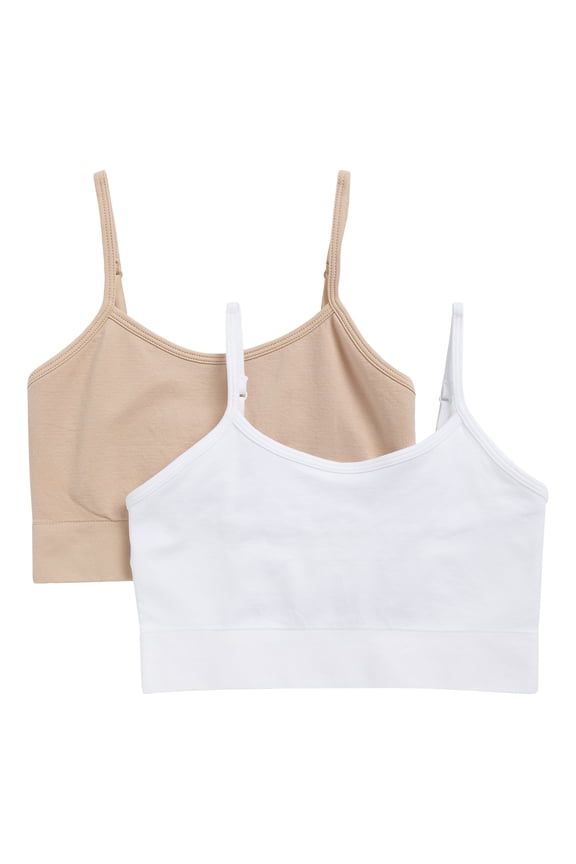 Girls' Seamless Brami Recycled Bra, 2-Pack, Sizes XS-2XL