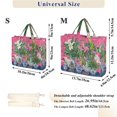 thumbnail image 2 of FORMRS Womens Corduroy Tote Bag Crossbody Shoulder Handbag with Pocket, White Vibrant Flowers, 2 of 7