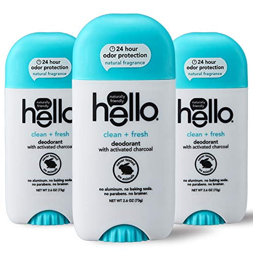 Hello Activated Charcoal Clean + Fresh Deodorant for Women + Men