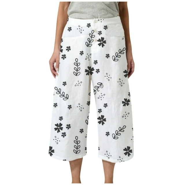 Pantalones Cortos Rectos de Cintura Alta Con Estampado Floral Informal de Verano Para Mujer Odeerbi ODB-6