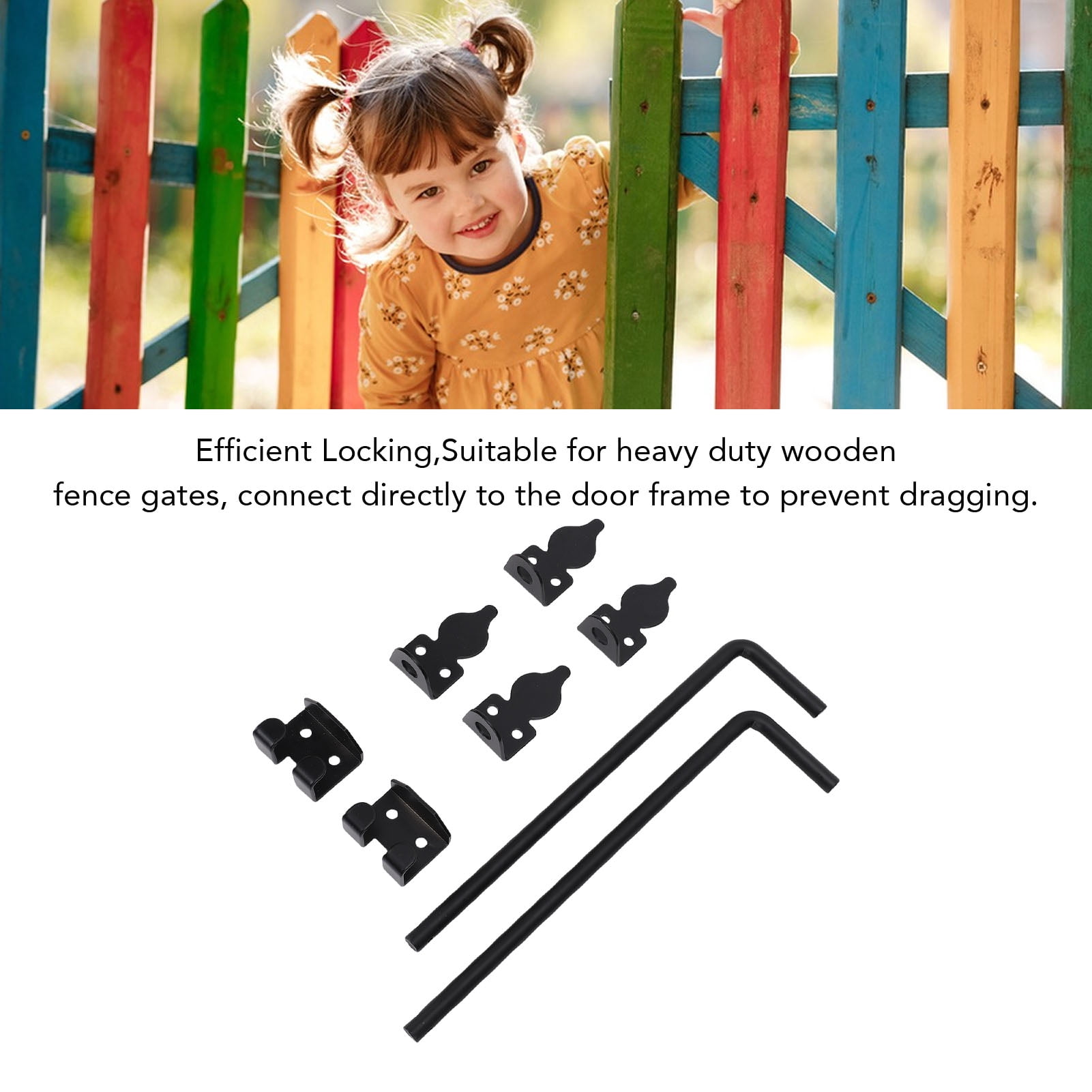 Riousery 32 in Heavy Duty Cane Drop Bolt Gate Ground Latch Rod Hardware for Wooden Fence Exterior Doors (32 inches / 81.28 cm)