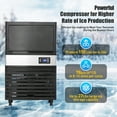 thumbnail image 2 of YUSAZENS 150lbs/24h Commercial Ice Maker Machine, Freestanding/Under Counter Stainless Steel Built-In Ice Makers with 27Lbs Ice Storage Capacity for Restaurant/Bar/Cafe/Shop/Home/Office, 2 of 7