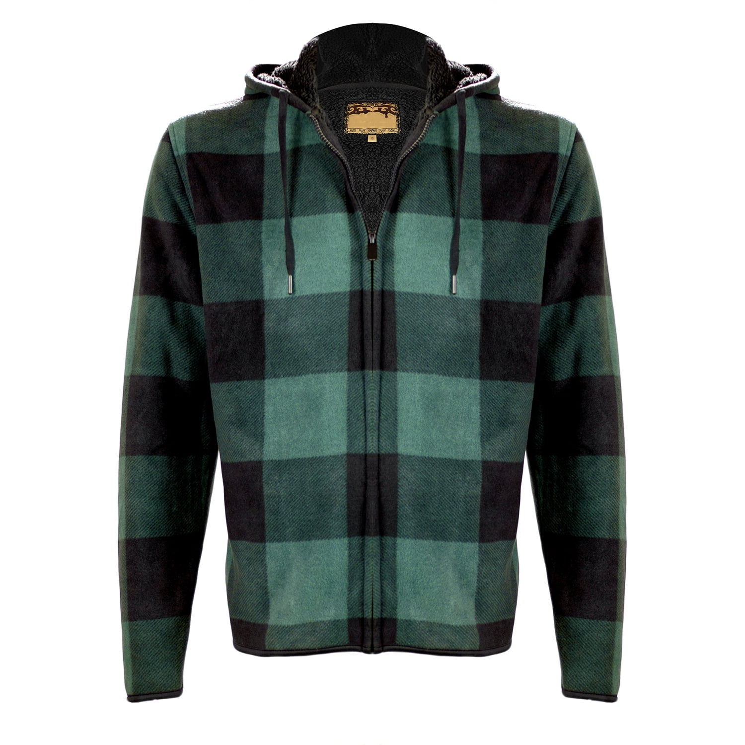 Long Sleeve Flannel Hoodie, Drk Green 