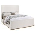 thumbnail image 2 of Ale Queen Size Platform Bed, Round Wingback Headboard, Ivory Upholstery, 2 of 2