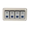 thumbnail image 1 of Car Marine Boat 4 Gang 5 Pin Toggle Rocker Switch Panel 12V/24V Circuit Breaker Blue LED Indicator Waterproof Aluminum Alloy Gold Tone, 1 of 7