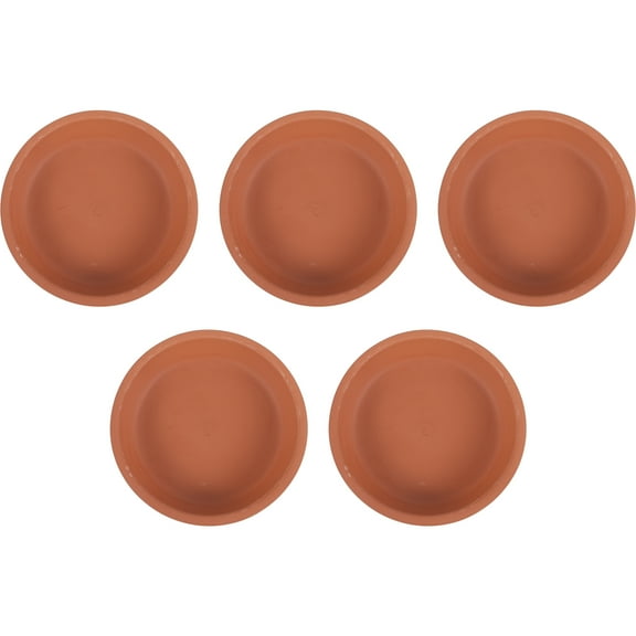 IMIKEYA 5Pcs Chocolate Pottery Plant Saucers Durable Round Plant Pot Trays for Indoor Use