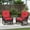 Brown Wicker + Red Cushion, variant on ATR ART to REAL Indoor Outdoor Wicker Rocking Chairs, Patio Rattan Rocker Chairs with Cushions for Backyard Deck Porch,Brown Wicker & Khaki Cushion