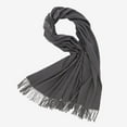 thumbnail image 3 of Tweang Silk Scarf Ladies Scarves Summer Shawls Scarf for Men Womens Silk Scarf Fringe Shawl Cotton Scarf for Women Dark Gray One Size, 3 of 7