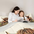 thumbnail image 5 of jejeloiu Rustic Highland Cow Floral 7-Piece Bedding Comforter Set Kids,Country Farm Print King Bedding Sets,Reversible, 5 of 7