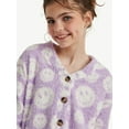 thumbnail image 3 of Justice Girls Long Sleeve Cardigan Sleep Top and Shorts, 2-Piece, Sizes 5-18 & Plus, 3 of 4